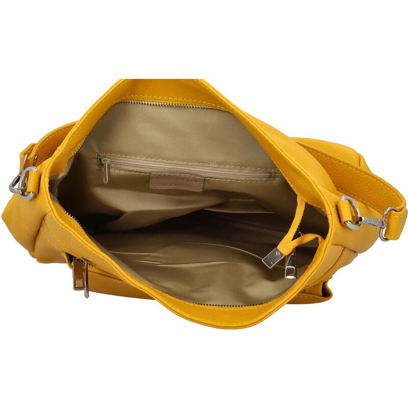 Delami Vera Pelle Dámská kožená kabelka přes rameno žlutá - Delami Jody žlutá