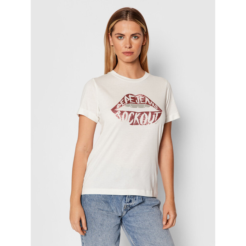 Pepe Jeans dámské bílé tričko Lips 109097017