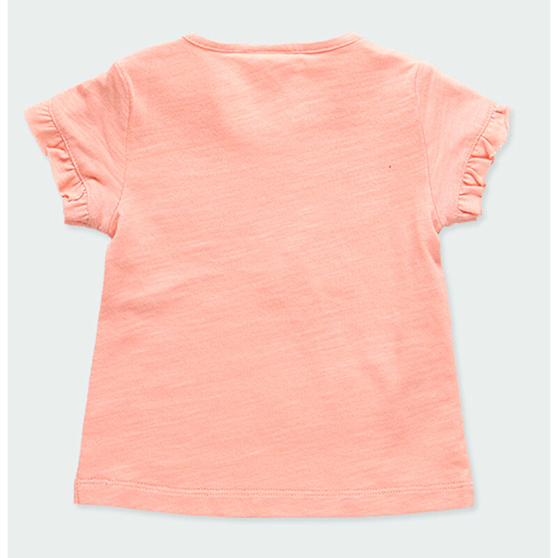 Boboli Dívčí tričko s měnícími flitr motýlky lososvě růžové