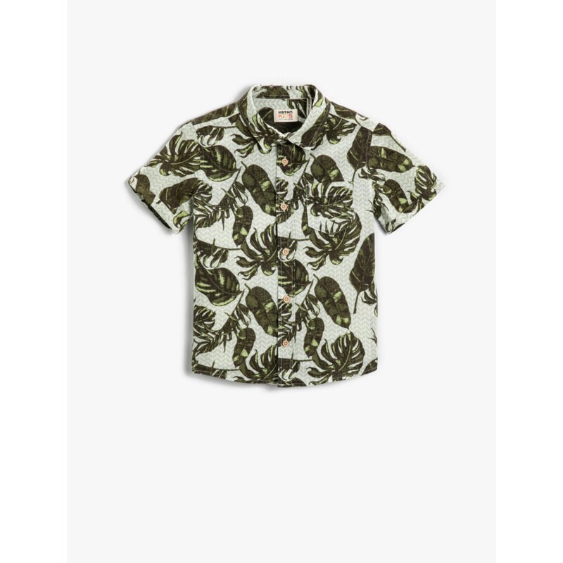 Koton Floral Print Pocket Detailed Cotton Shirt