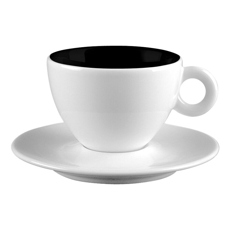 ZAK! designs - 2-barevný espresso šálek s podšálkem-bílá/černá - melamin, 10 cl(0535-M870)
