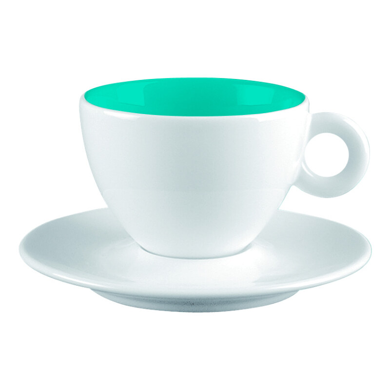 ZAK! designs - 2-barevný espresso šálek s podšálkem-bílá/modrá - melamin, 10 cl (2002-M870)
