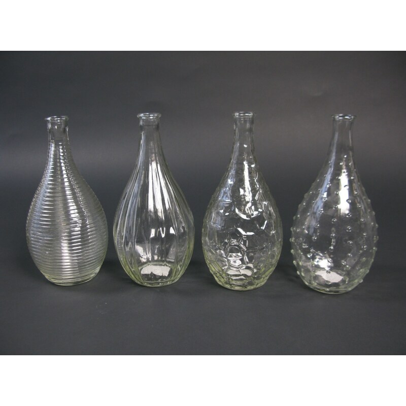KERSTEN - Set 4ks váz, sklo, čiré, 9,5x9,5x20cm (cena za ks) - (LEV-2012)