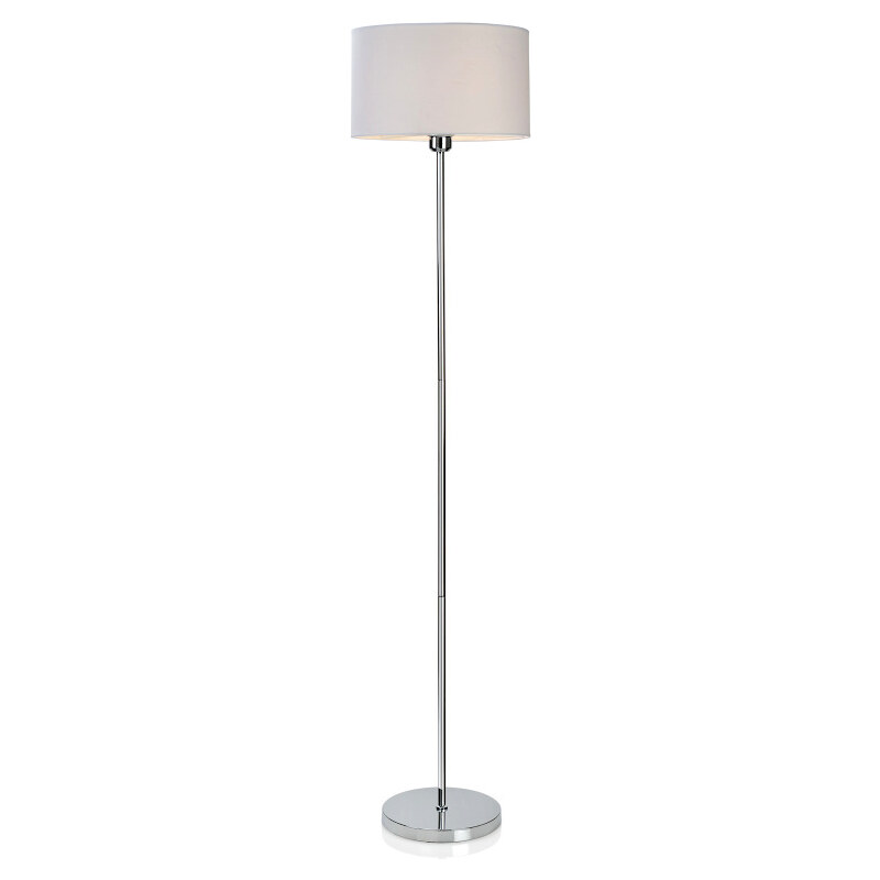 Andrea house - Lampa stojací, bílý širm, chrom 35x35x160cm (IL14035)