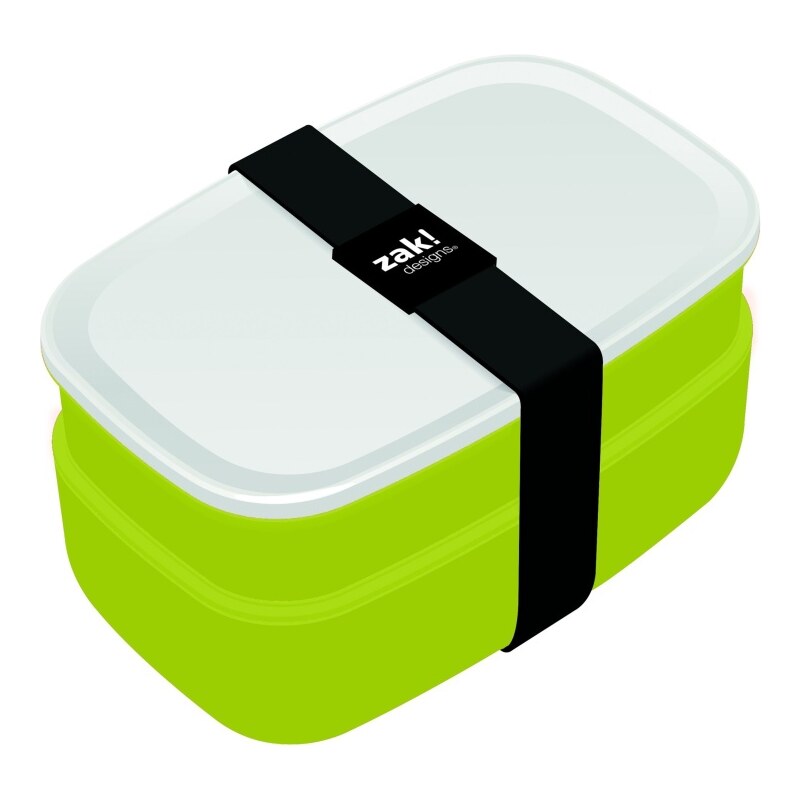 ZAK! designs - Krabička na jídlo s příborem zeleno-bílá, 18x11x6,5 a 18x11x10 cm (0204-840)