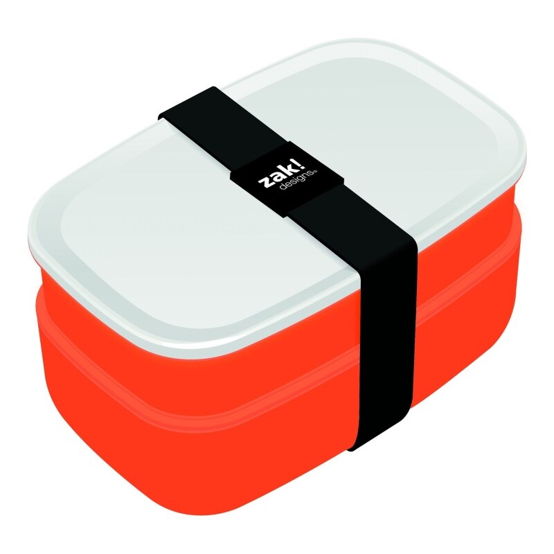 ZAK! designs - Krabička na jídlo s příborem coral-bílá, 18x11x6,5 a 18x11x10 cm (0828-840)