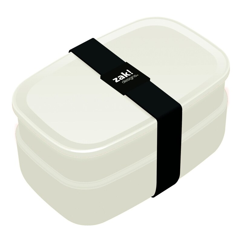 ZAK! designs - Krabička na jídlo s příborem bílá, 18x11x6,5 a 18x11x10 cm (1358-840)