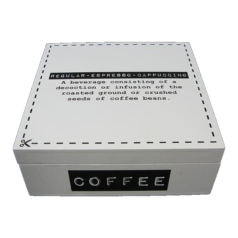 KERSTEN - Krabička na kávu hranatá bílá 18x18x7cm - (LEV-5280)