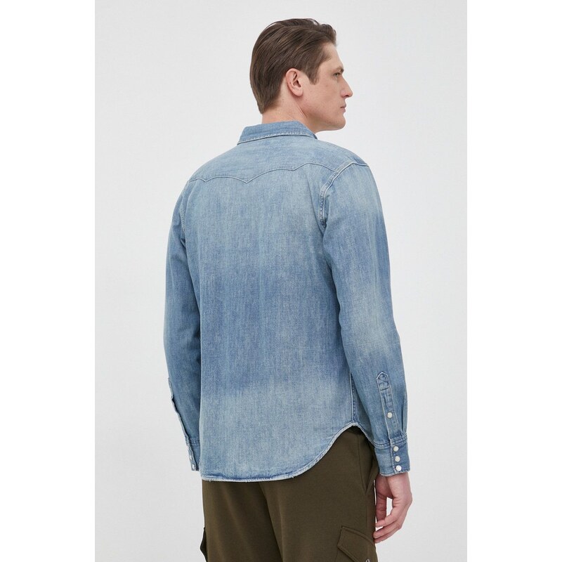 Džínová košile Polo Ralph Lauren pánská, regular, s klasickým límcem
