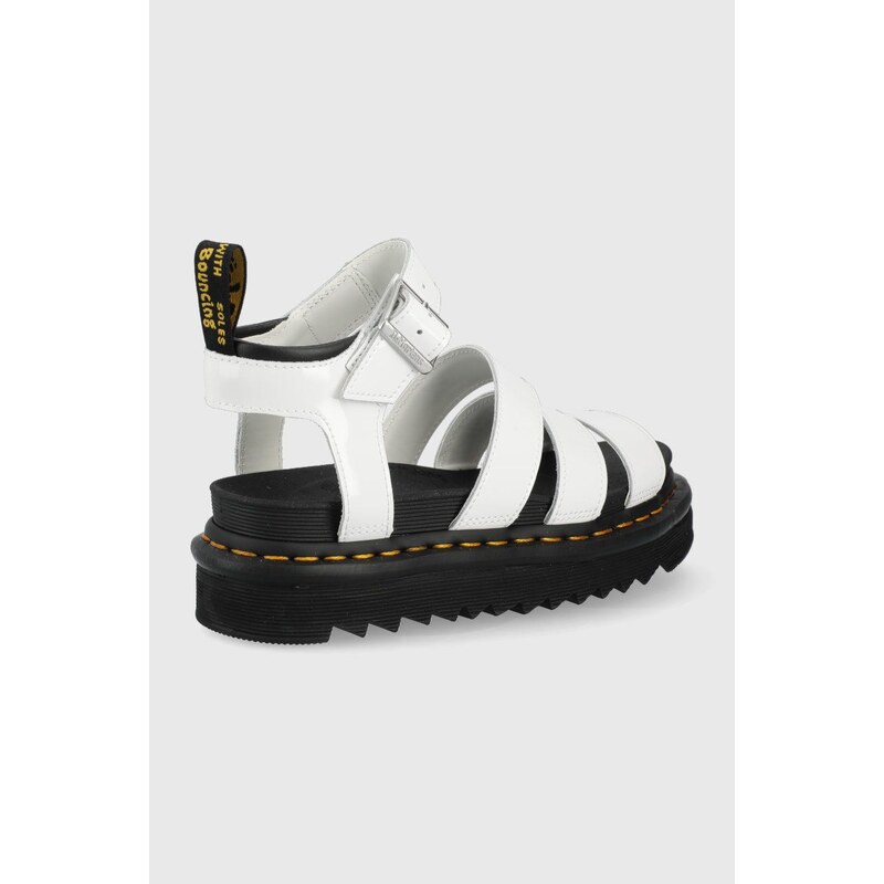 Sandály Dr. Martens dámské, bílá barva, na platformě, DM27304100.Blaire-Wht.Pate.L