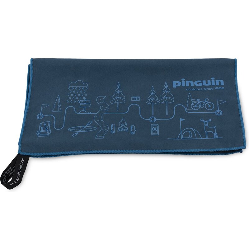 Ručník PINGUIN Micro towel 75 x 150 cm Map Barva: Grey