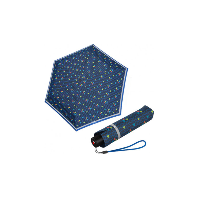 Knirps Knirps Rookie Triple Blue Reflective lehký skládací deštník 68548802