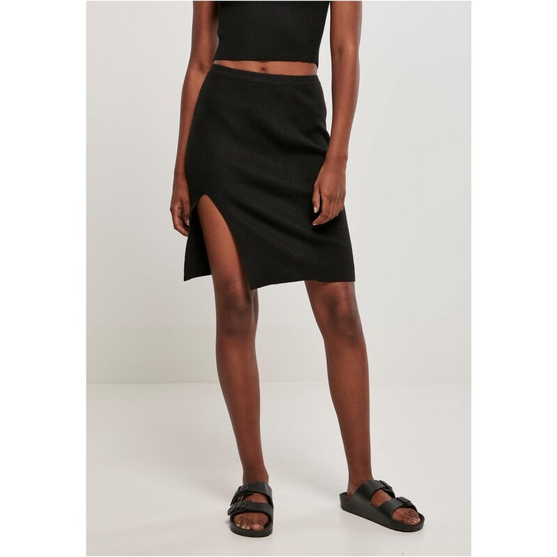 Dámská sukně Urban Classics Ladies Rib Knit Skirt - black
