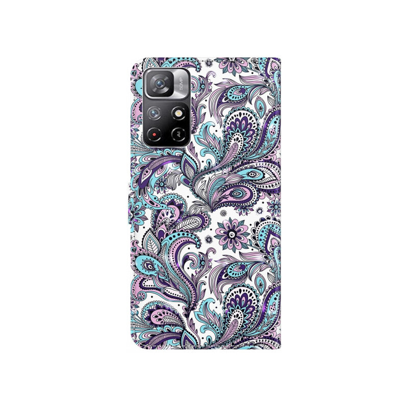 Pouzdro MFashion Xiaomi Poco M4 Pro 5G - fialové - Květy 3D