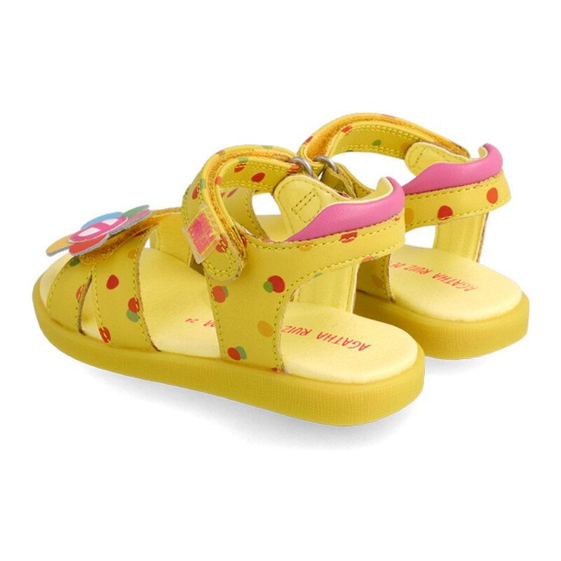 Dětské kožené sandály Agatha Ruiz de la Prada žlutá barva