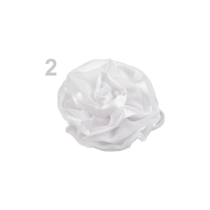 Stoklasa Růže do vlasů Ø 90mm LILY (1 ks) - 2 bílá