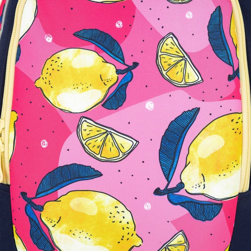 Lehký batoh s citronky Topgal CODA, růžovo-žlutá