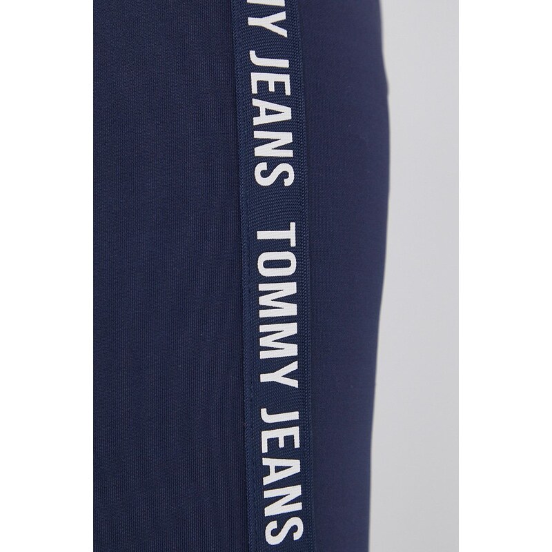 Legíny Tommy Jeans dámské, tmavomodrá barva, s aplikací