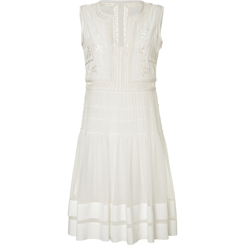 Alberta Ferretti Silk Embroidered Grecian Dress