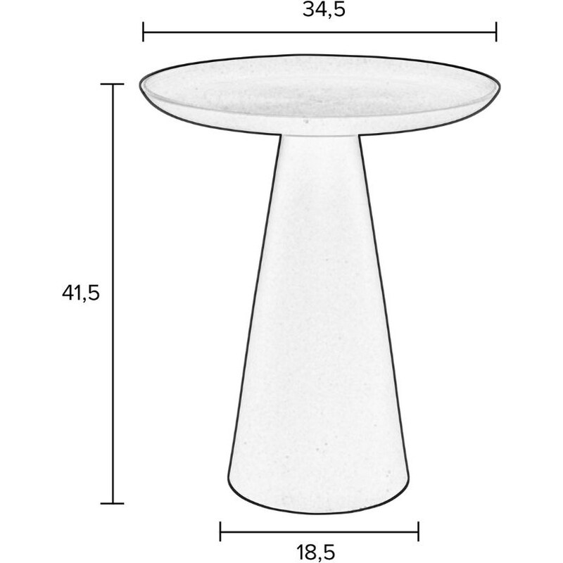 White Label Růžový kovový odkládací stolek WLL RINGAR 34,5 cm