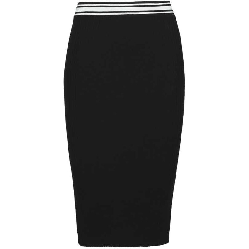 Tally Weijl Black Knitted Midi Pencil Skirt