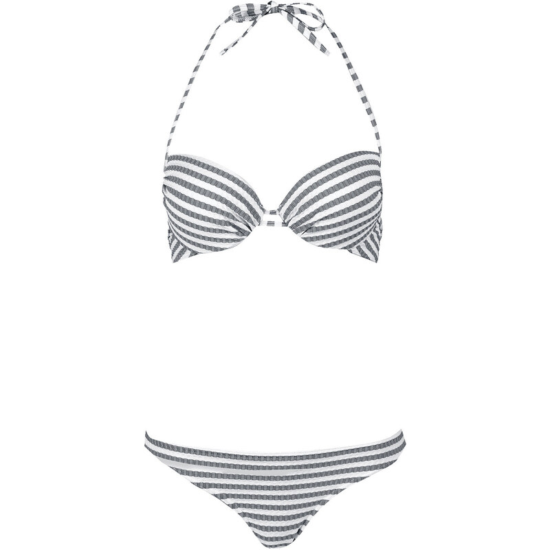 Topshop Seersucker Striped Bikini Set