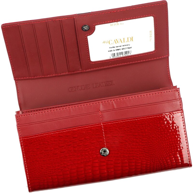 Dámská kožená peněženka Cavaldi H20-3-DBF červená