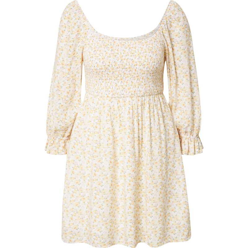 HOLLISTER Šaty EMEA zlatě žlutá / pastelově žlutá / šedá /