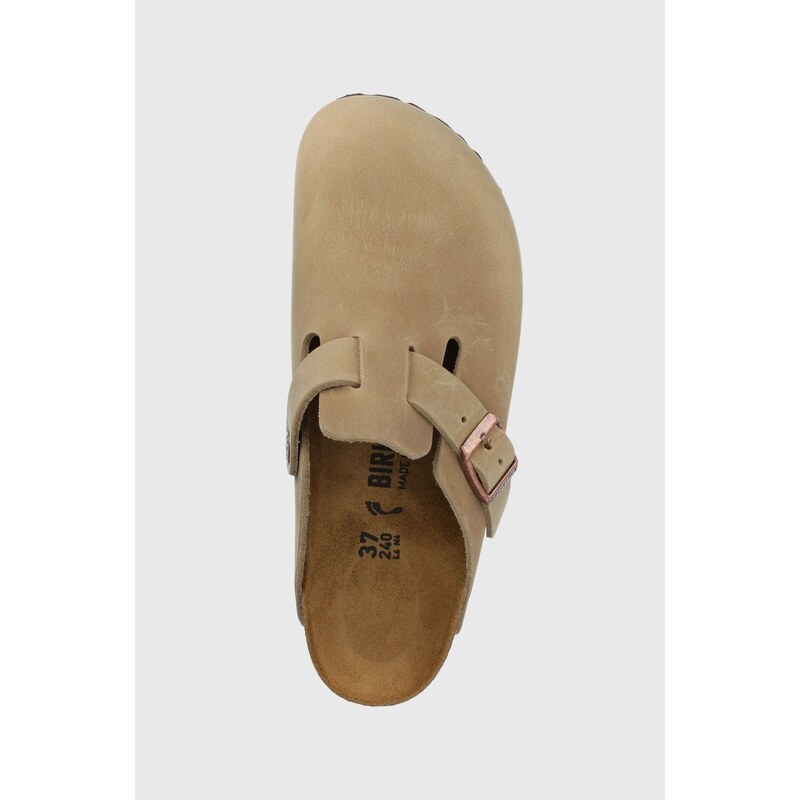Semišové pantofle Birkenstock Boston dámské, hnědá barva, 960813-oil.tab.br