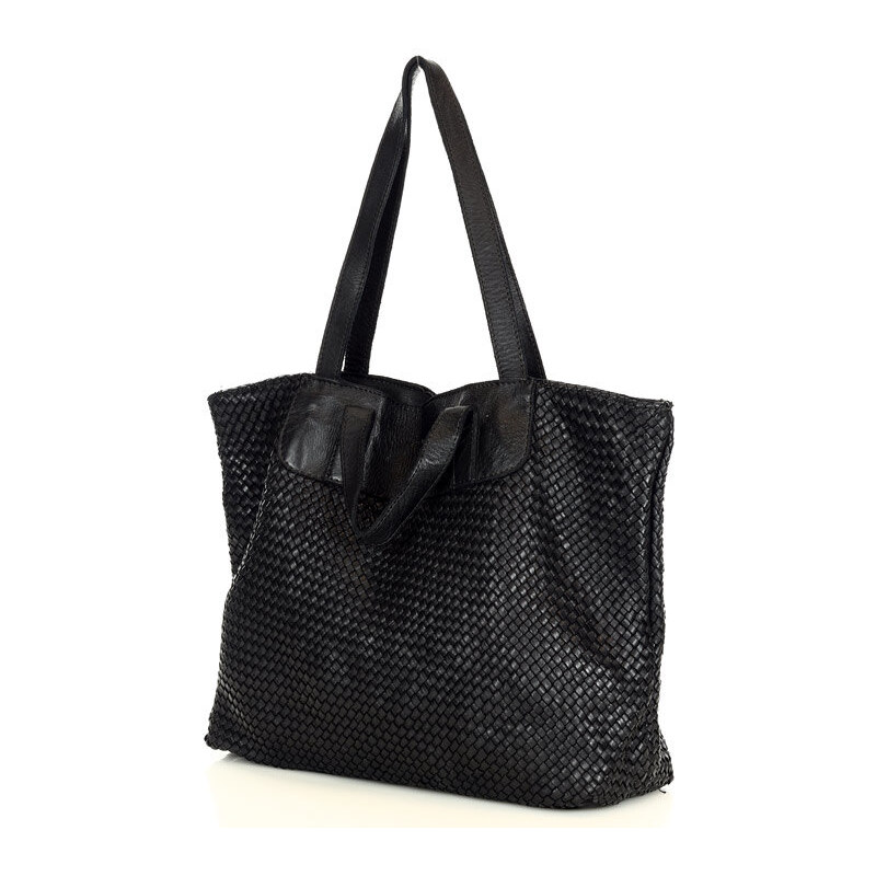 Marco Mazzini handmade Dámská kožená shopper bag kabelka Mazzini M1M86 černá