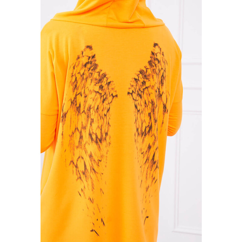 Kesi Mikina s potiskem křídel oranžově neon