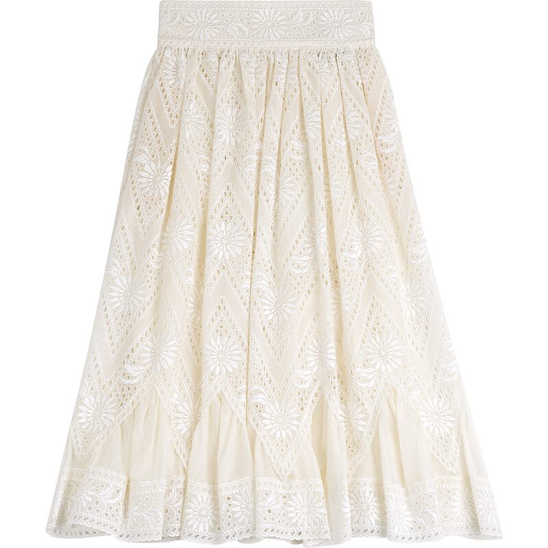 Valentino Embroidered Cotton Skirt