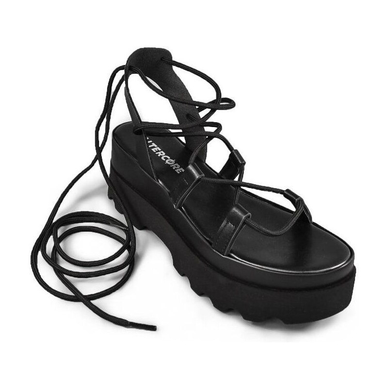 Sandály Altercore Sue dámské, černá barva, na platformě