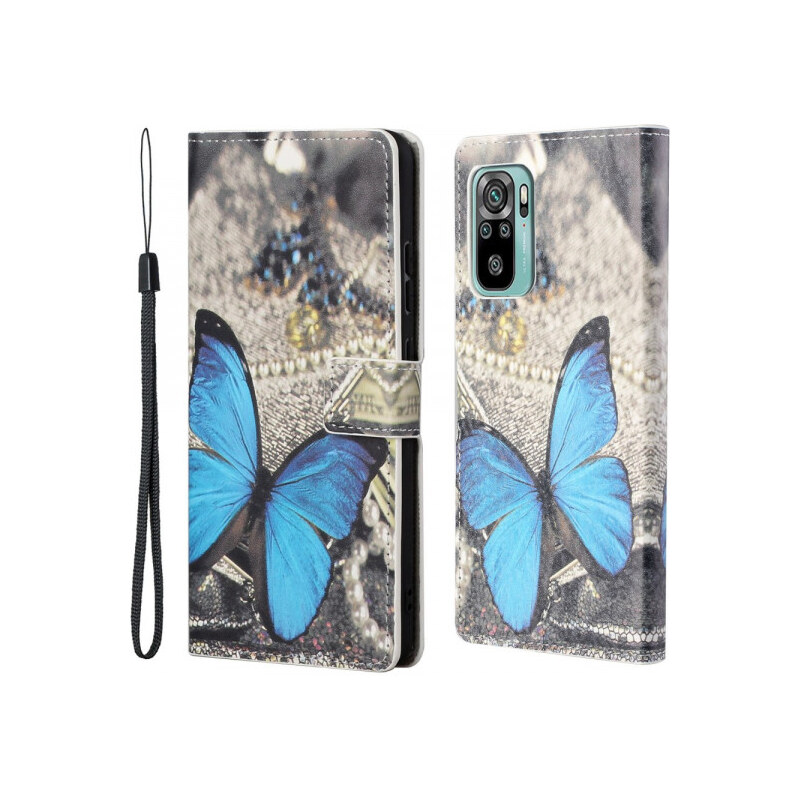 Pouzdro MFashion Xiaomi Redmi 10 - modré - Motýl