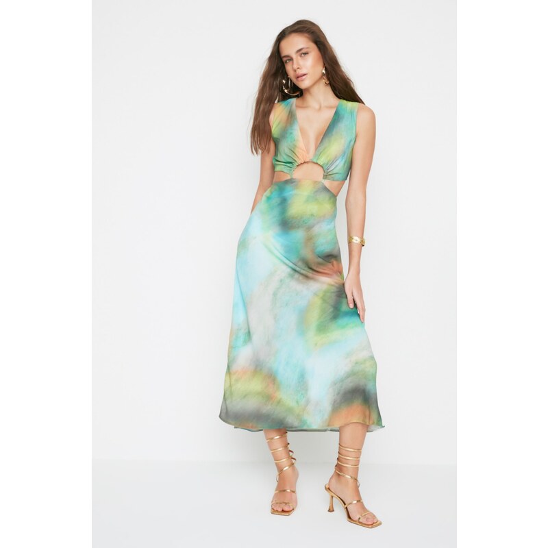 Trendyol Multicolored Belly Detailed Woven Dress