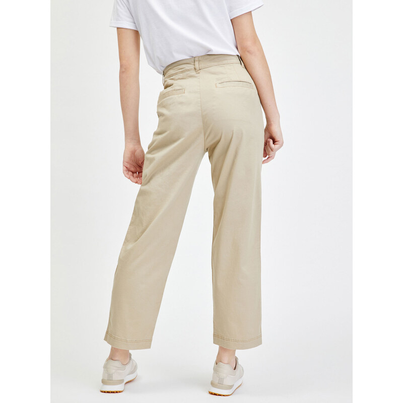 GAP Kalhoty girlfriend khaki high rise Béžová