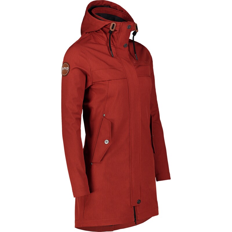 Nordblanc Hnědý dámský jarní softshellový kabát WRAPPED