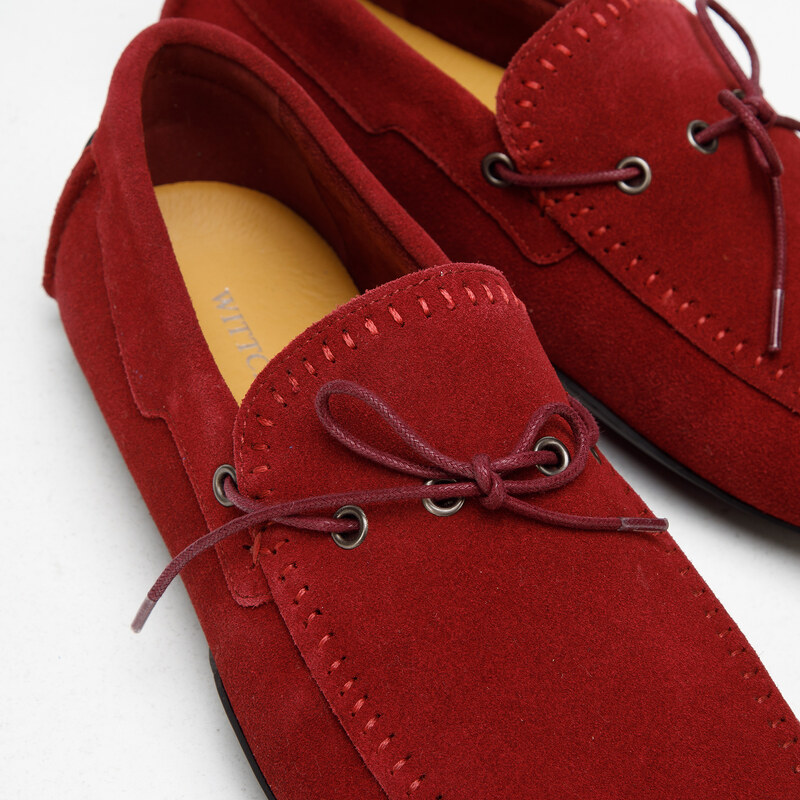 Panské boty Wittchen, červená, semišová useň