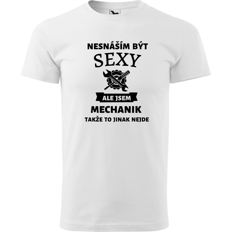 Fenomeno Pánské tričko Sexy mechanik - bílé