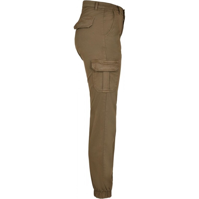 URBAN CLASSICS Ladies High Waist Cargo Pants - olive