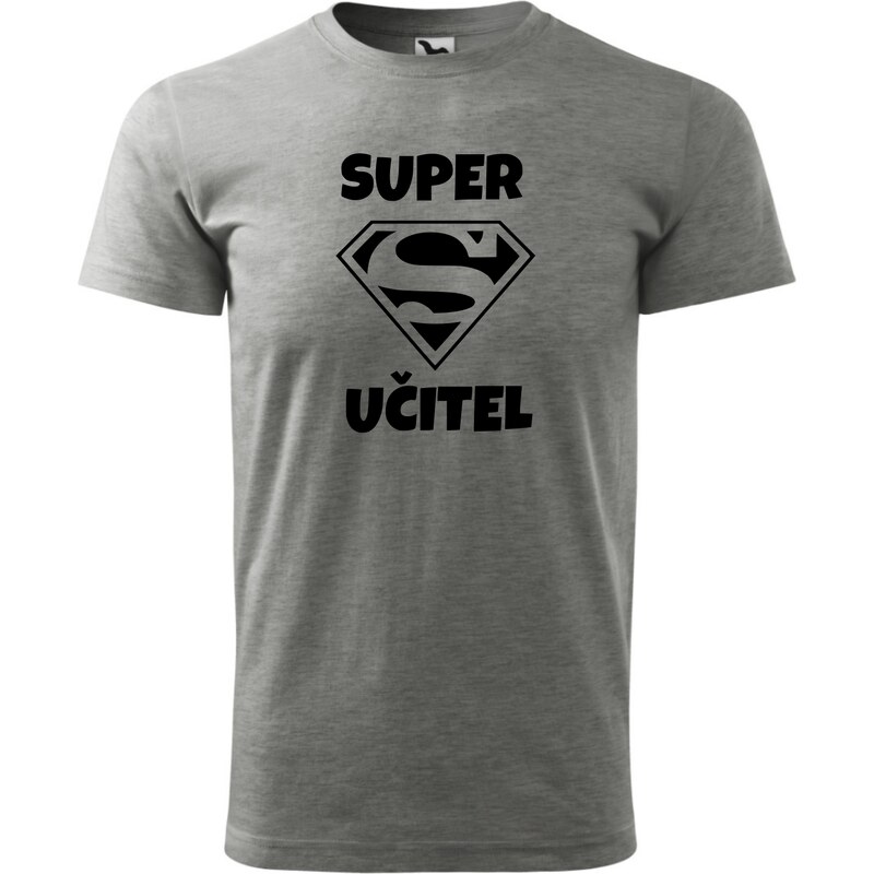 Fenomeno Pánské tričko Super učitel - šedé