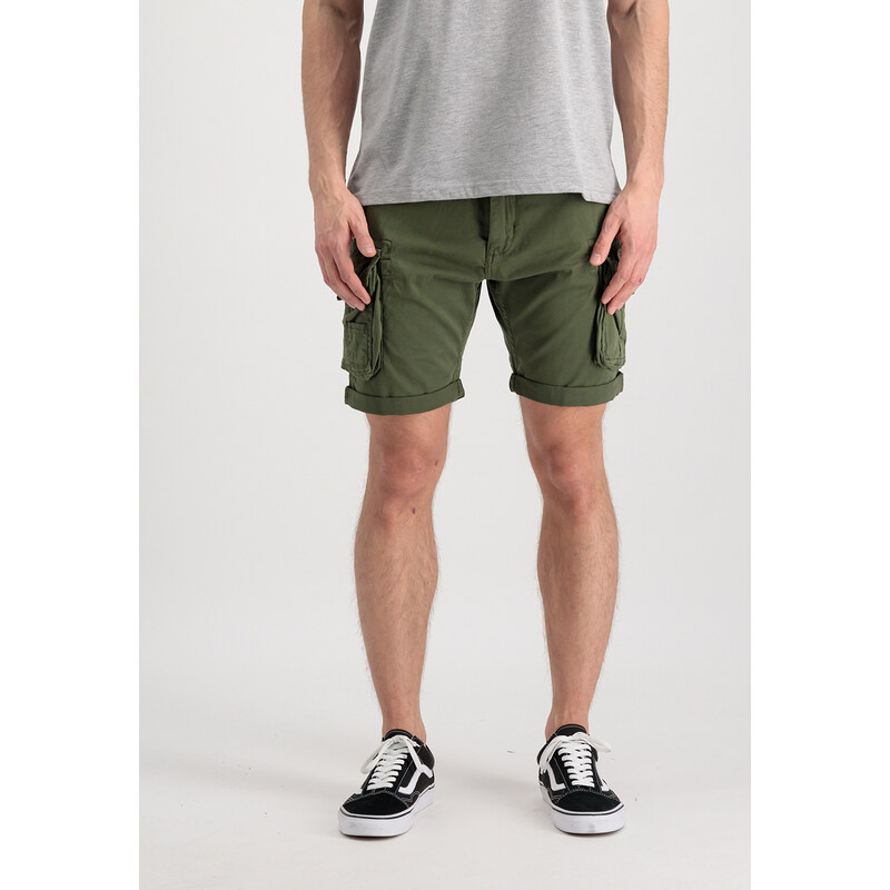 Šortky Alpha Industries Crew Short tmavě olivové