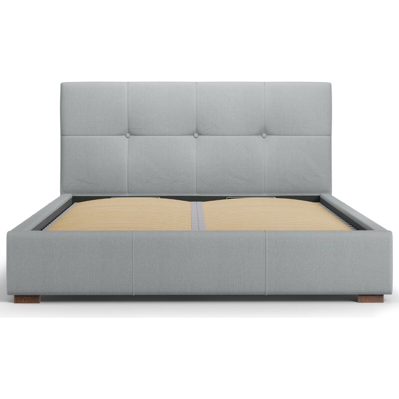 Světle šedá látková postel MICADONI SAGE 180 x 200 cm