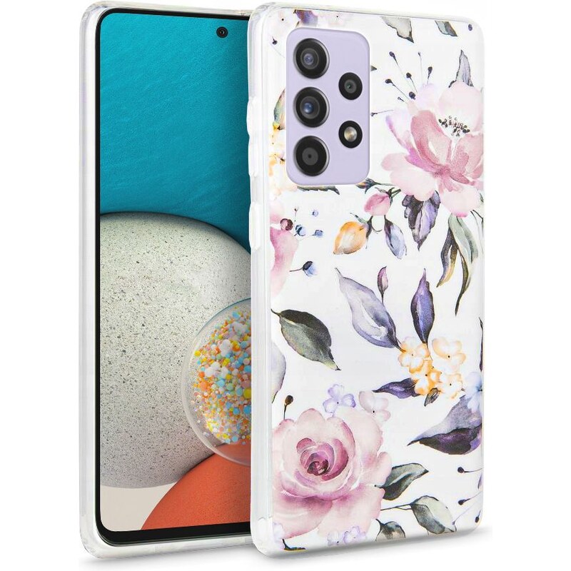 Ochranný kryt pro Samsung Galaxy A53 5G - Tech-Protect, Floral White