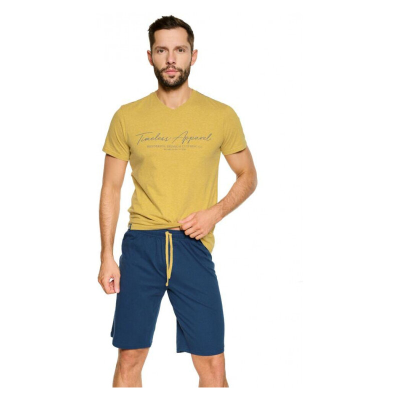 Henderson Pánské pyžamo Pulse žlutohnědé