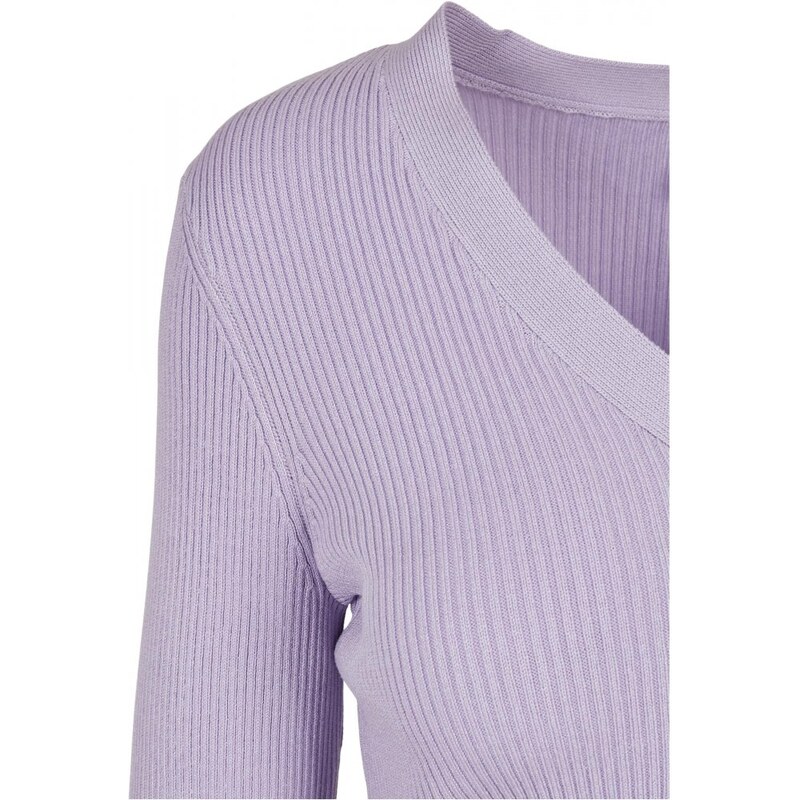 URBAN CLASSICS Ladies Short Rib Knit Cardigan - lilac