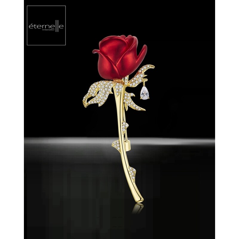 Éternelle Exkluzivní brož Swarovski Elements Bethany - růže