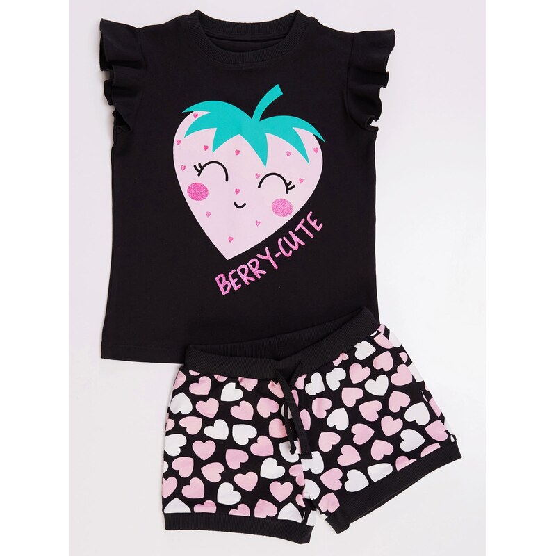 Denokids Berry Cute Girl's T-shirt Shorts Set