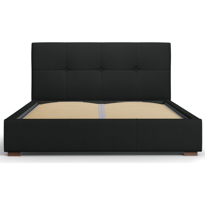 Černá látková postel MICADONI SAGE 180 x 200 cm