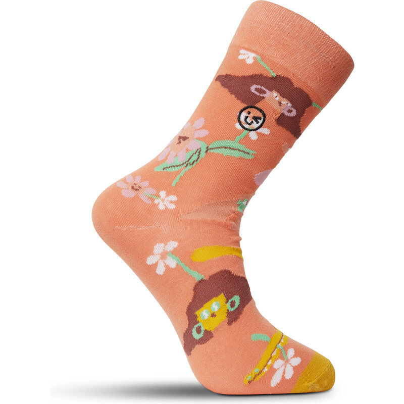 Ponožky Volcom Fa Egle Zvirblt Sock Living Coral